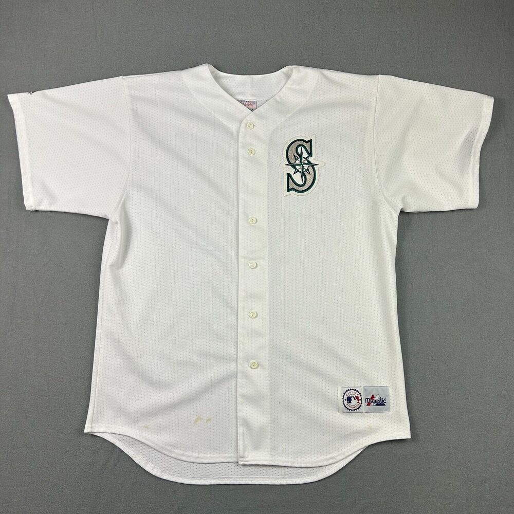 Majestic Seattle Mariners Jersey Mens Large Blank White Baseball MLB